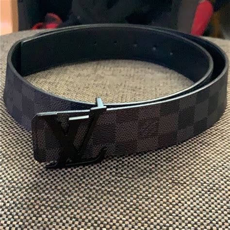 lv belt black checker.